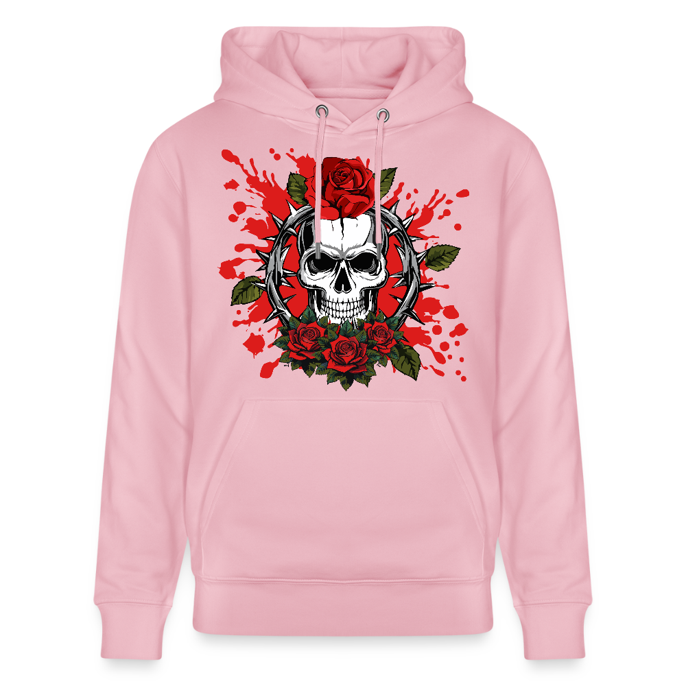 Unisex Hoodie mit ROSENSKULL PRINT - Hellrosa