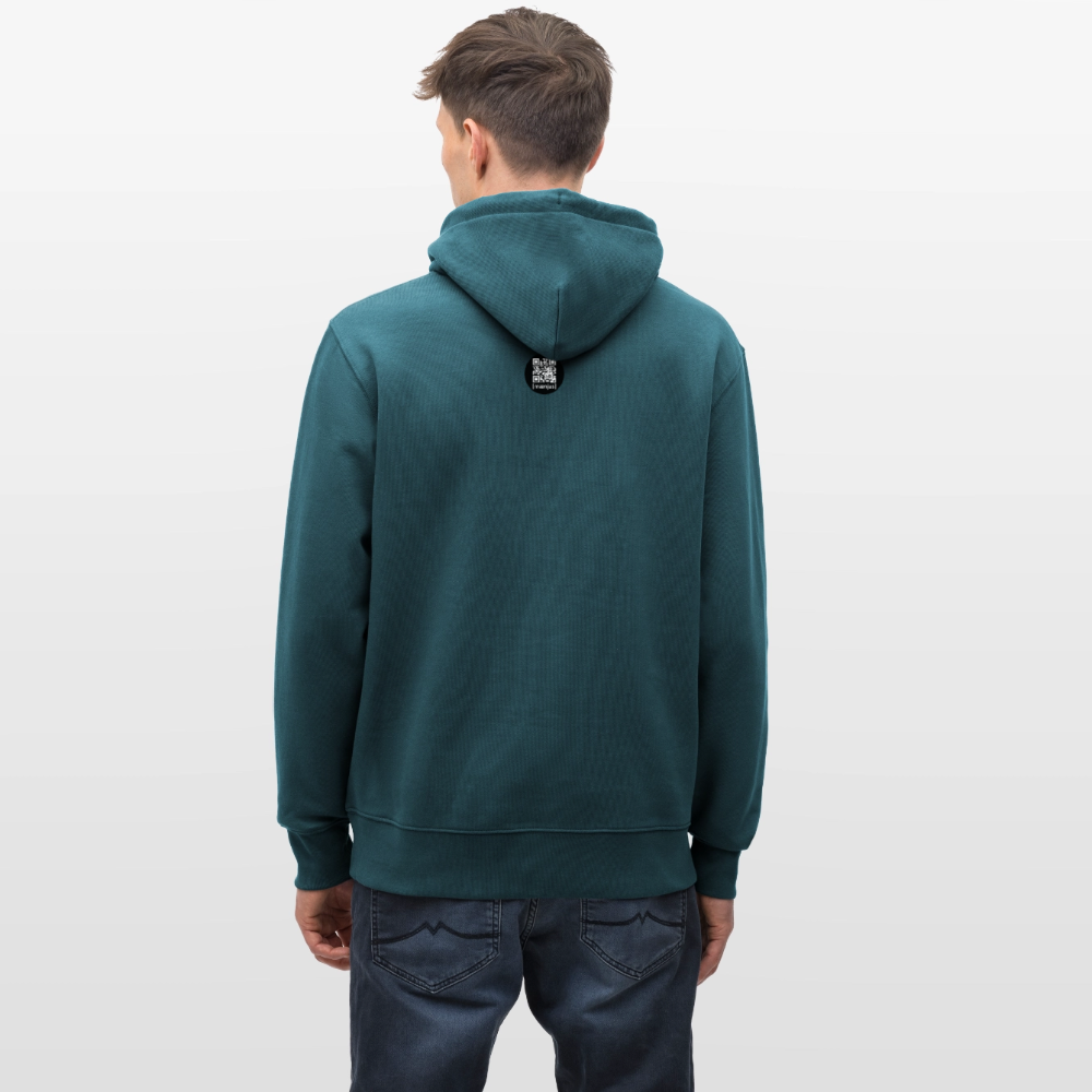 Unisex Bio-Hoodie mit KEEP CALM PRINT - Dunkles Petrol