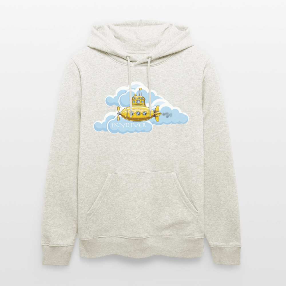 Unisex Bio-Hoodie mit SKYDIVER PRINT - Beige meliert