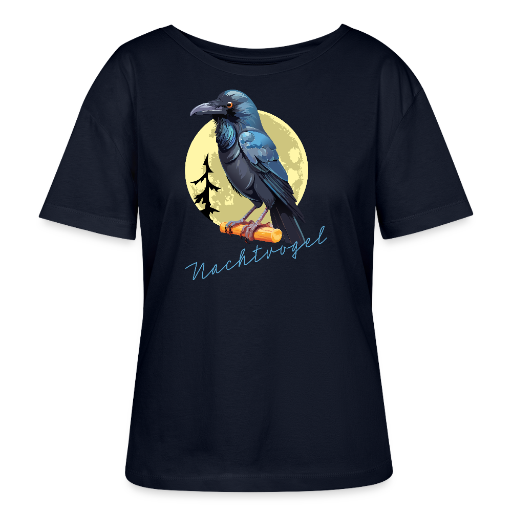 Frauen T-Shirt mit NACHTVOGEL PRINT - Navy