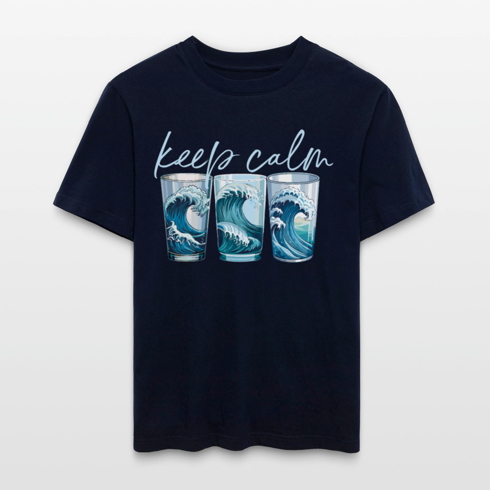 Unisex Bio-T-Shirt mit KEEP CALM PRINT - Navy