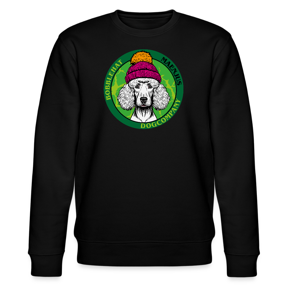 Unisex Bio-Sweatshirt mit BOBBLEHAT DOGCOMPANY PRINT - Schwarz