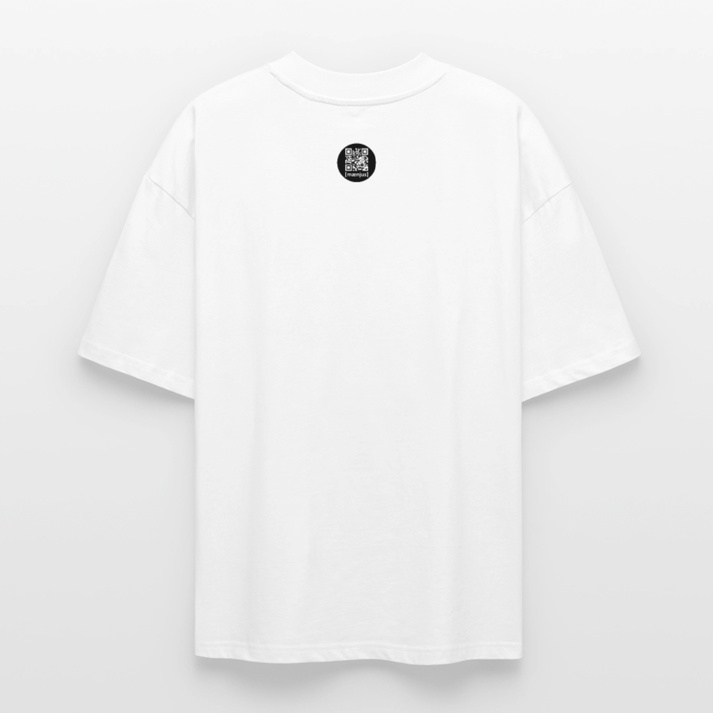 Oversized Unisex Bio T-Shirt mit SCHROTTWICHTEL PRINT - Weiß