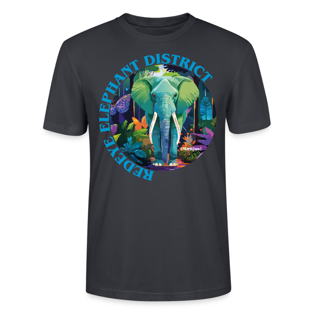 Unisex T-Shirt mit REDEYE ELEPHANT DISTRICT PRINT Vorderseite - Dunkles Graublau