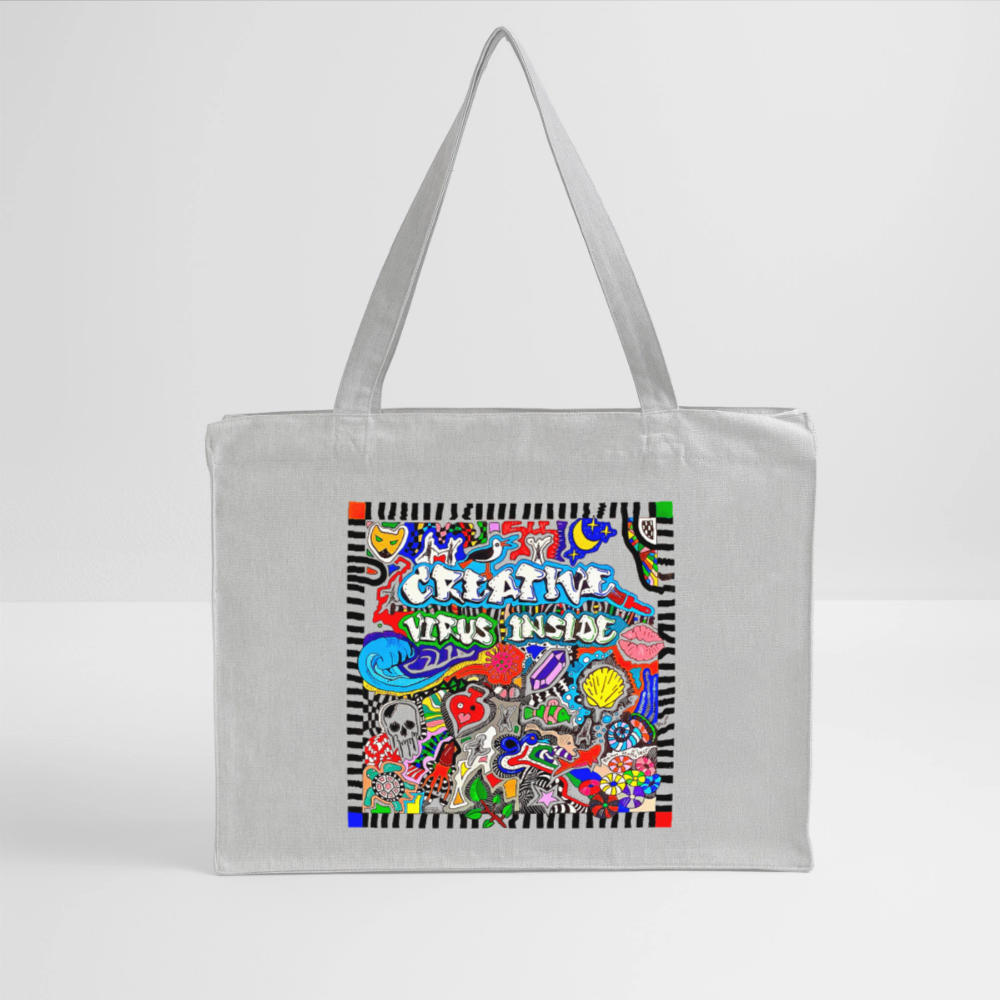 Recycelter Shopping Bag mit CREATIVE VIRUS INSIDE PRINT - Grau meliert