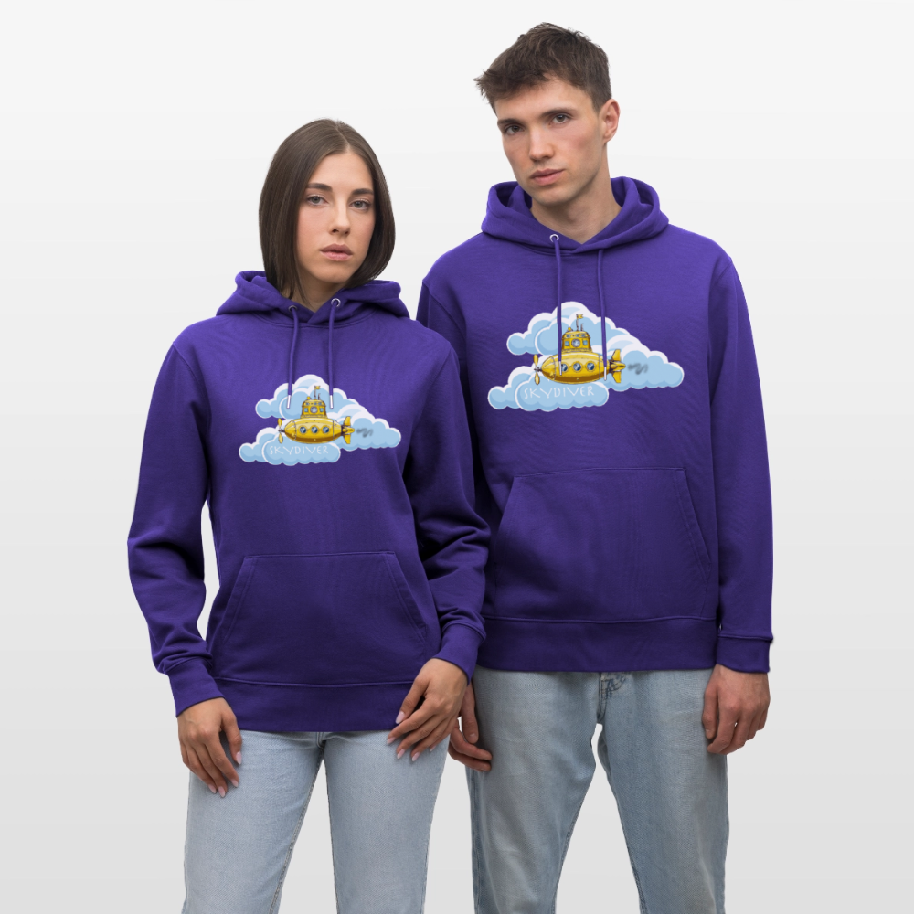 Unisex Bio-Hoodie mit SKYDIVER PRINT - Purple Love 