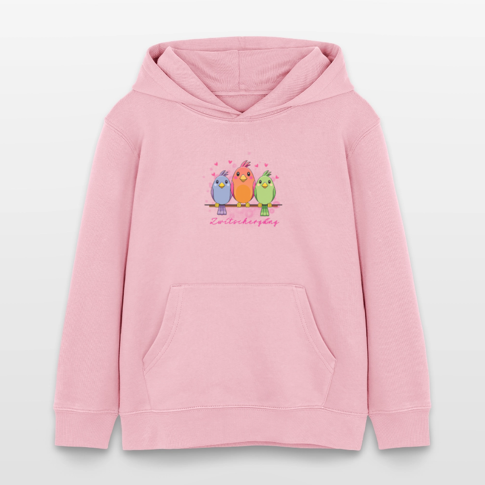 MNJS KIDS Bio-Hoodie mit ZWITSCHERGÄNG PRINT - Hellrosa