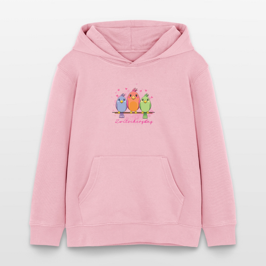 MNJS KIDS Bio-Hoodie mit ZWITSCHERGÄNG PRINT - Hellrosa