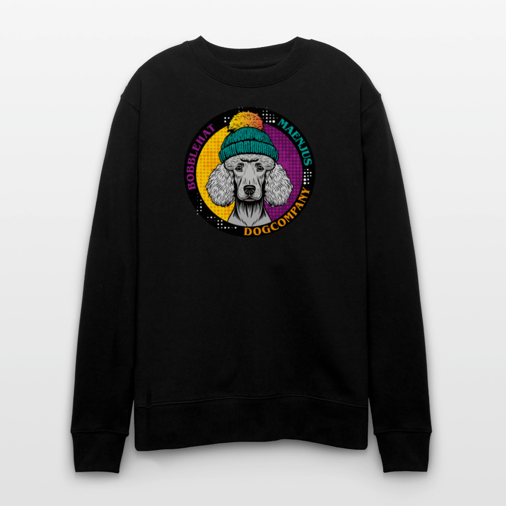 Unisex Bio-Sweatshirt mit BOBBLEHAT DOGCOMPANY PRINT - Schwarz