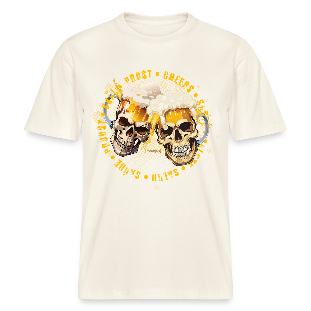Unisex Bio-T-Shirt mit OKTOBERFEST SKULL BOY PRINT - Naturweiß 