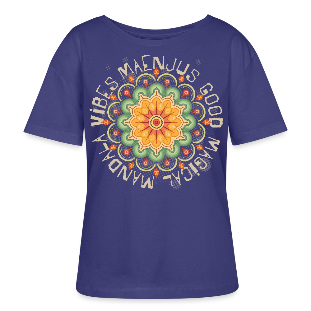 Rundhals Frauen Bio-T-Shirt mit Mandala Vibes PRINT - Dämmerung