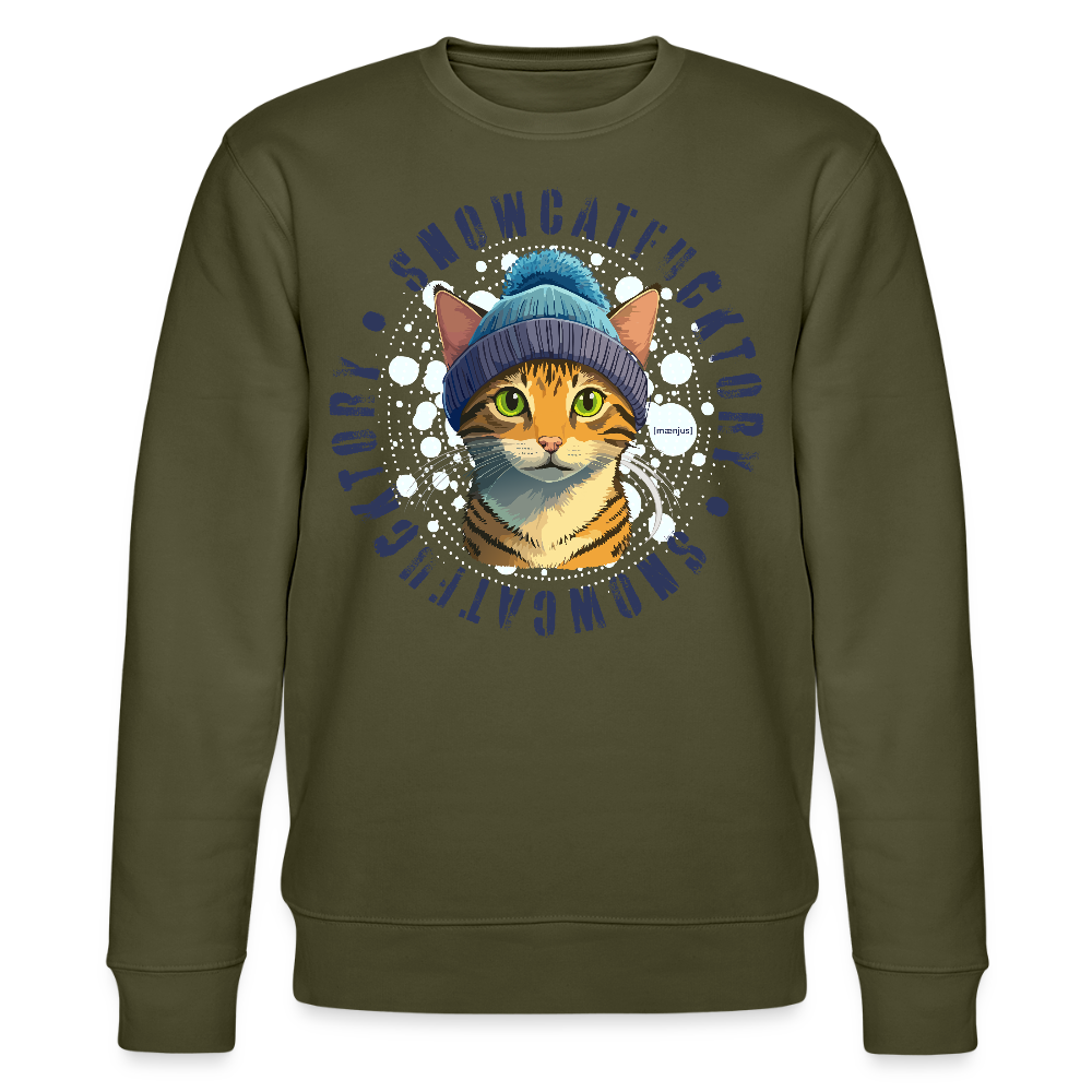 Unisex Bio-Sweatshirt mit SNOWCAT PRINT - Khaki