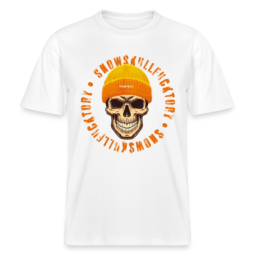 Unisex Bio-T-Shirt mit SNOWSKULL FUCKTORY PRINT - Weiß