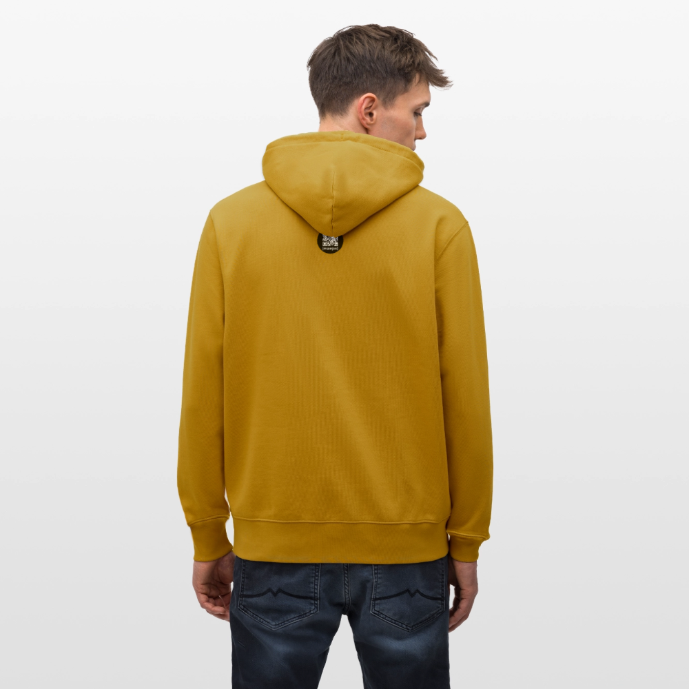Unisex Bio-Hoodie mit YELLOW SUBMARINE PRODUCTION PRINT - Ocker