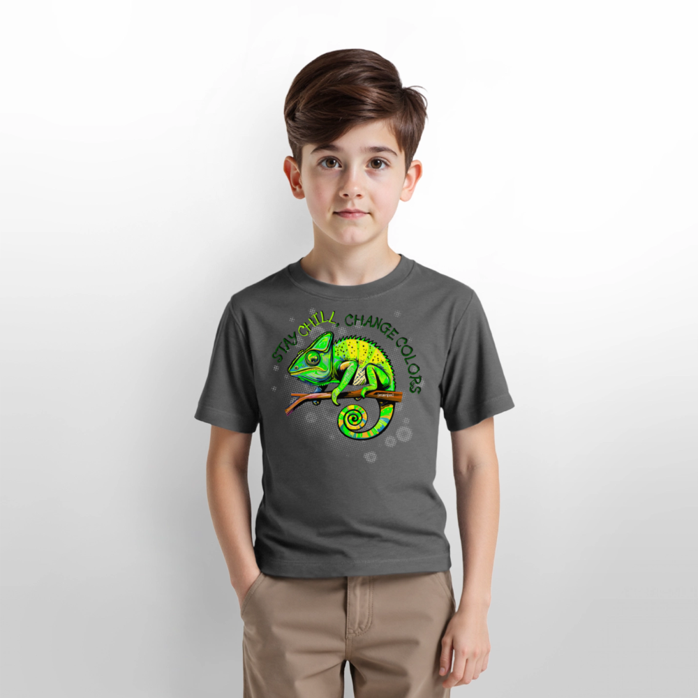 MNJS KIDS Bio T-Shirt mit CAMAELEON PRINT - Anthrazit