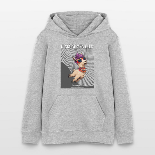 MNJS TEENS Bio-Hoodie mit FUNKY ALPAKA CLUB PRINT - Grau meliert