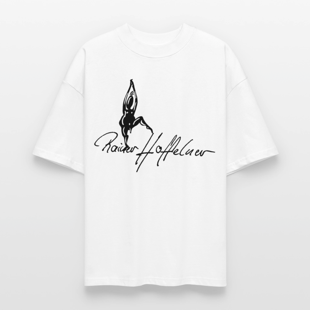 Oversized Unisex T-Shirt mit TUSCHEMÄNNCHEN PRINT - Weiß
