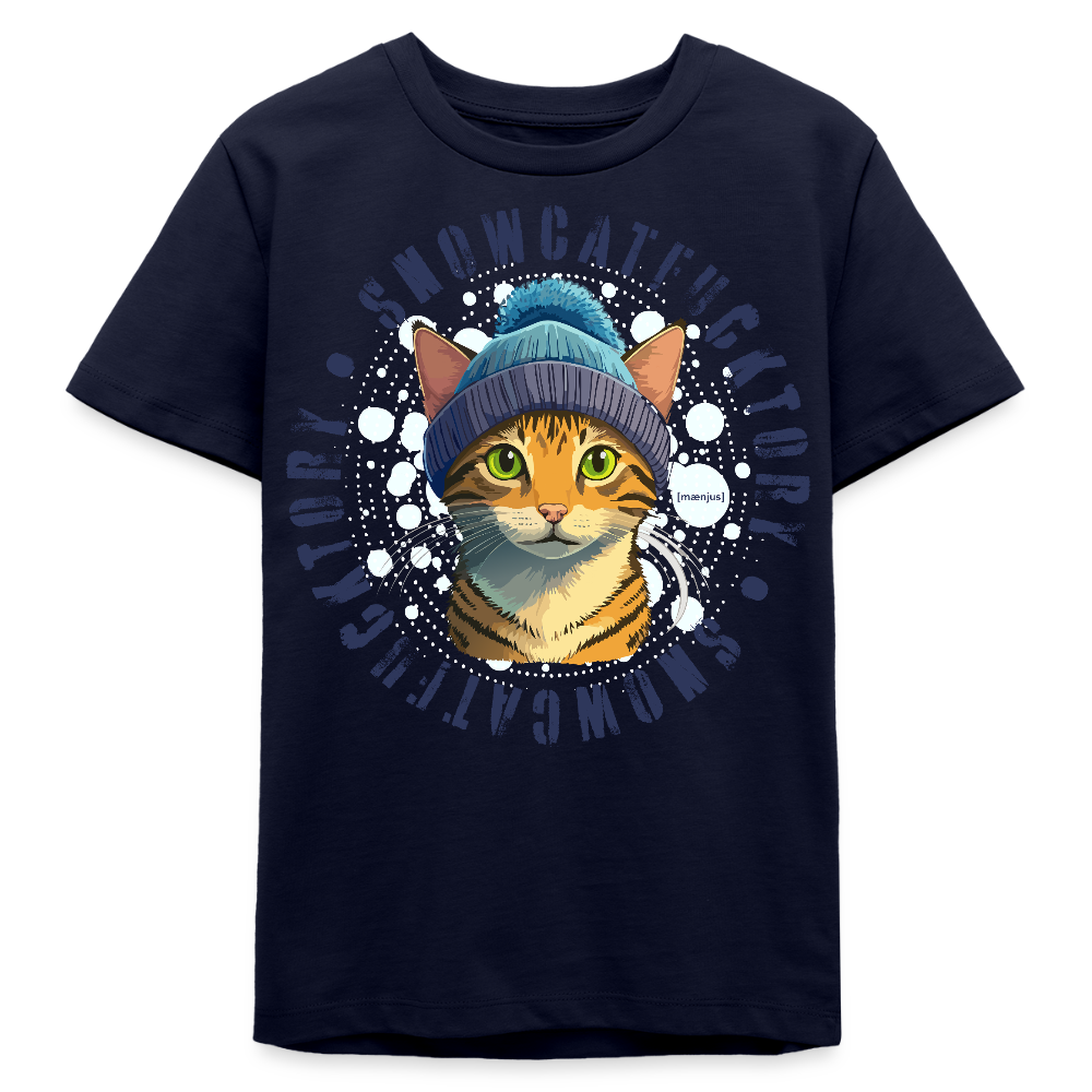 MNJS TEENS Bio T-Shirt mit SNOWCATFUCKTORY PRINT - Navy