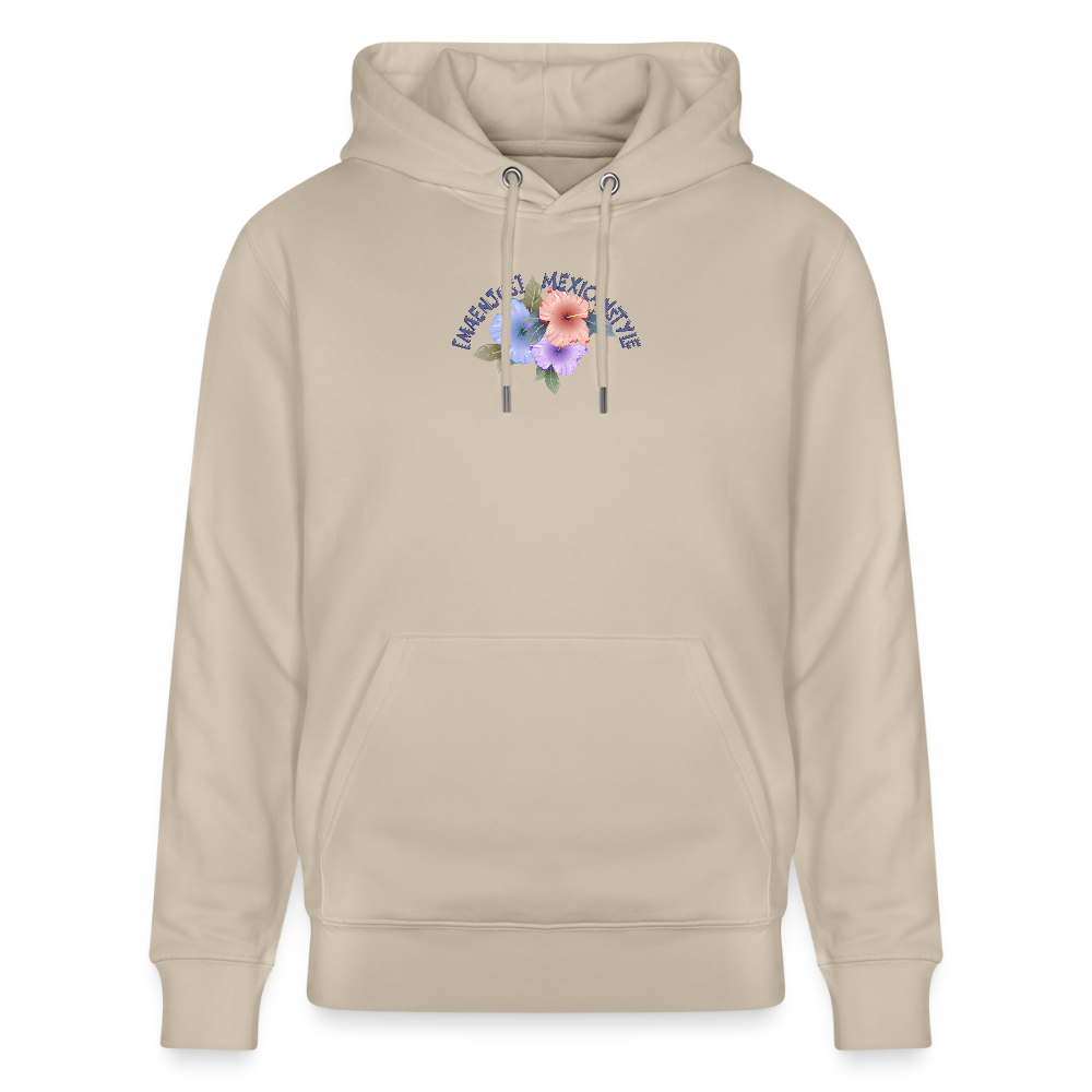 Unisex Hoodie mit MAENJUS MEXICANSTYLE PRINT Vorder- und Rückseite - Beige