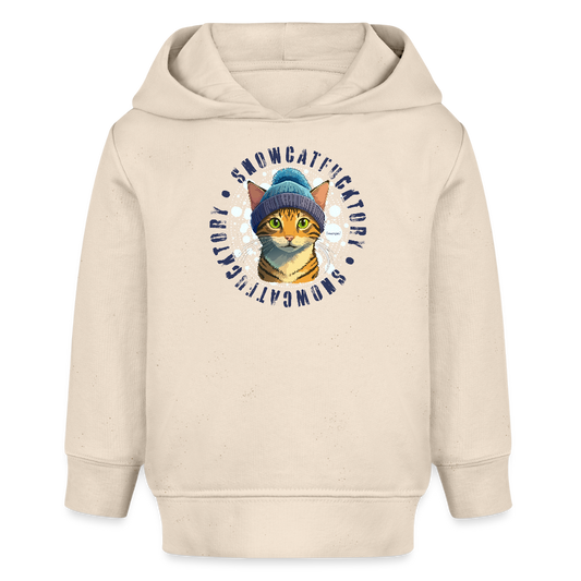 MNJS KIDS Bio Hoodie mit SNOWCATFUCKTORY PRINT - Weißgrau