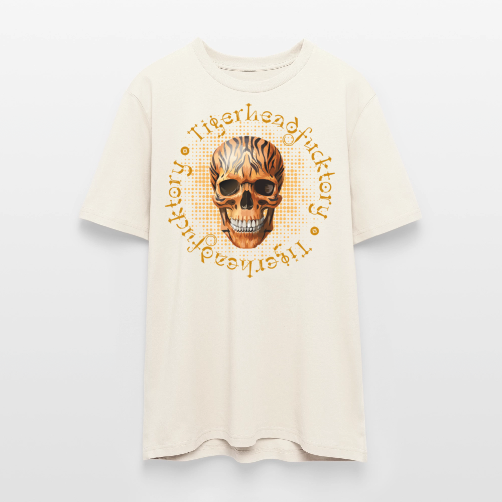Unisex Bio-T-Shirt mit TIGERHEAD SKULL PRINT Vorderseite - Naturweiß 