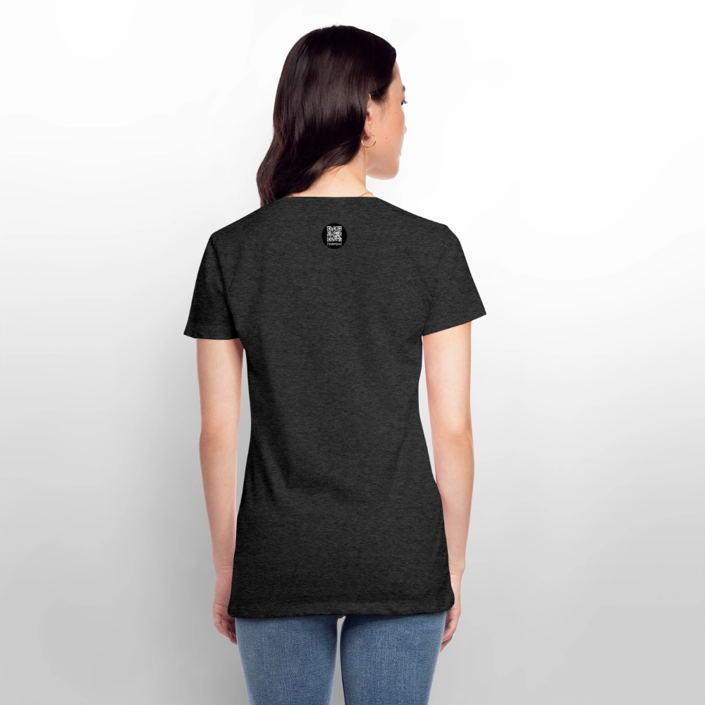 Frauen Premium T-Shirt mit OKTOBERFEST SKULL GIRL PRINT - Anthrazit meliert