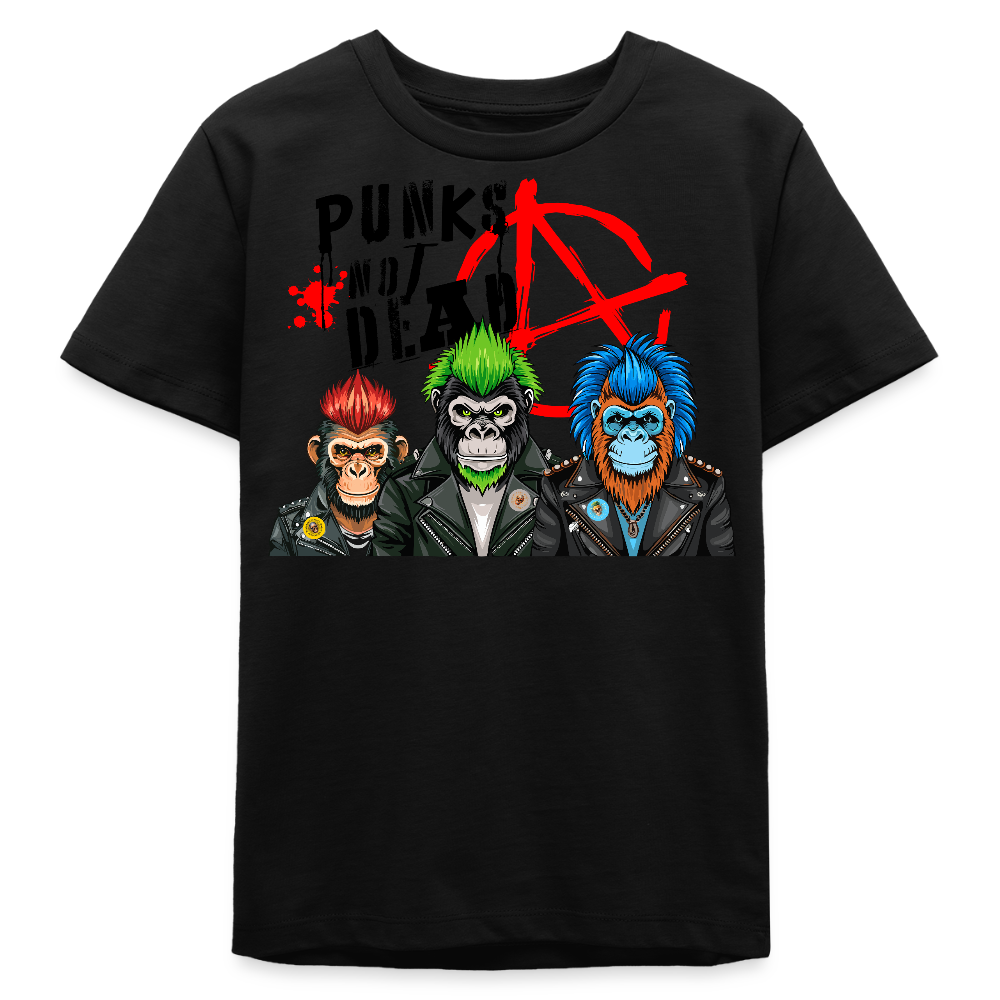 MNJS TEENS Bio T-Shirt mit PUNKS NOT DEAD PRINT - Schwarz