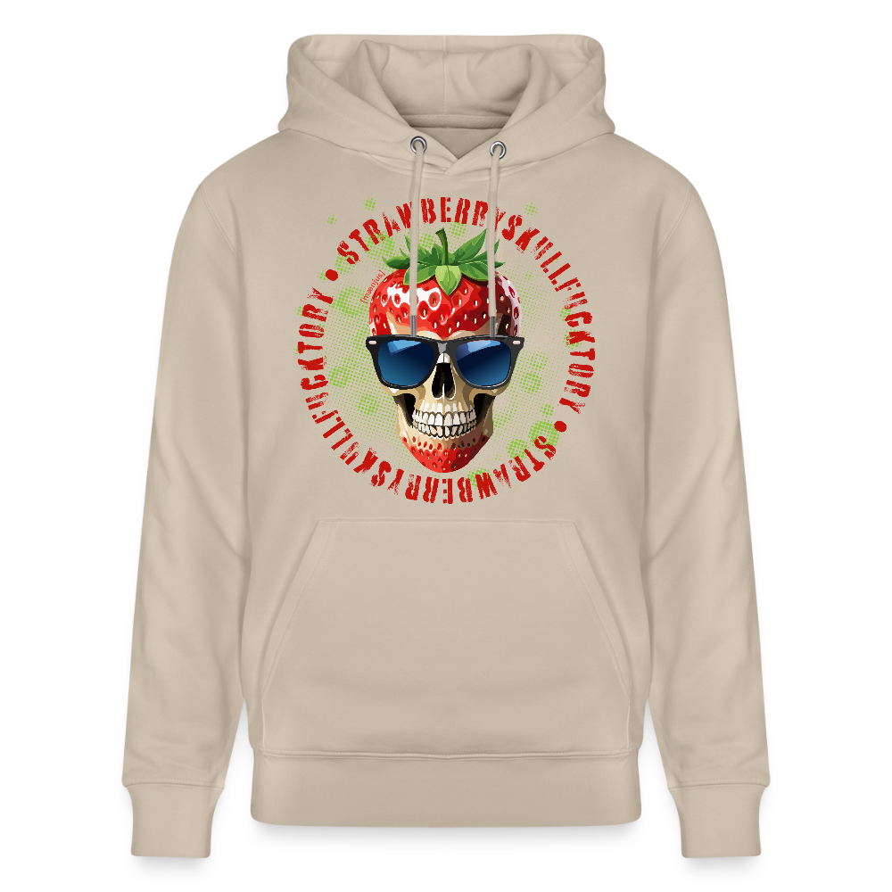 Unisex Hoodie mit STRAWBERRY SKULL PRINT - Beige