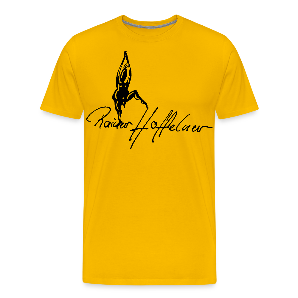 Männer Premium T-Shirt mit TUSCHEMÄNNCHEN PRINT - Sonnengelb