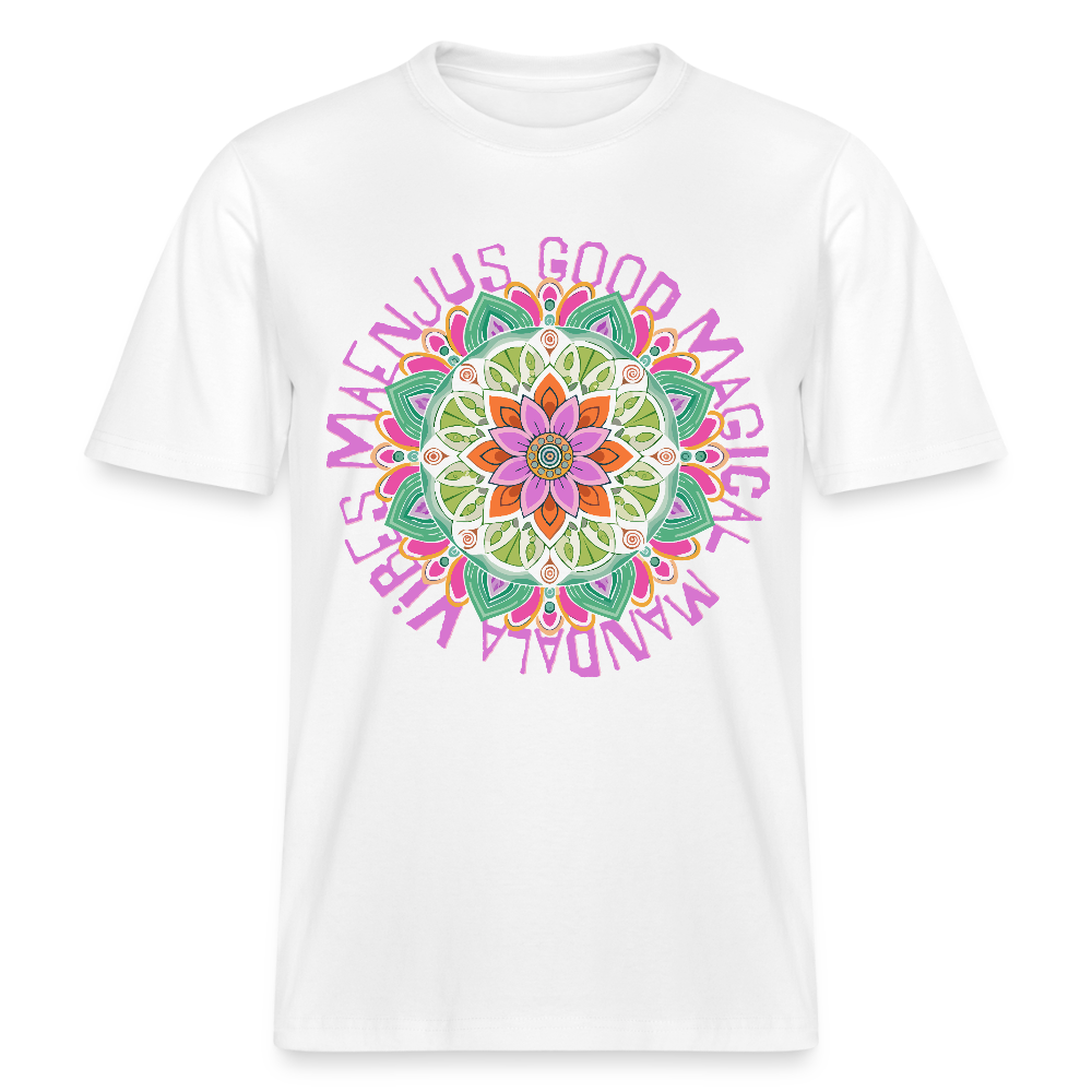 Unisex Bio-T-Shirt mit MANDALA VIBES PRINT - Weiß