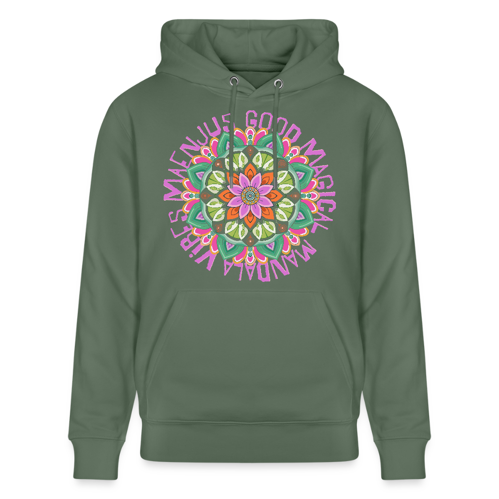 Unisex Bio-Hoodie mit MANDALA VIBES PRINT - Tanngrün