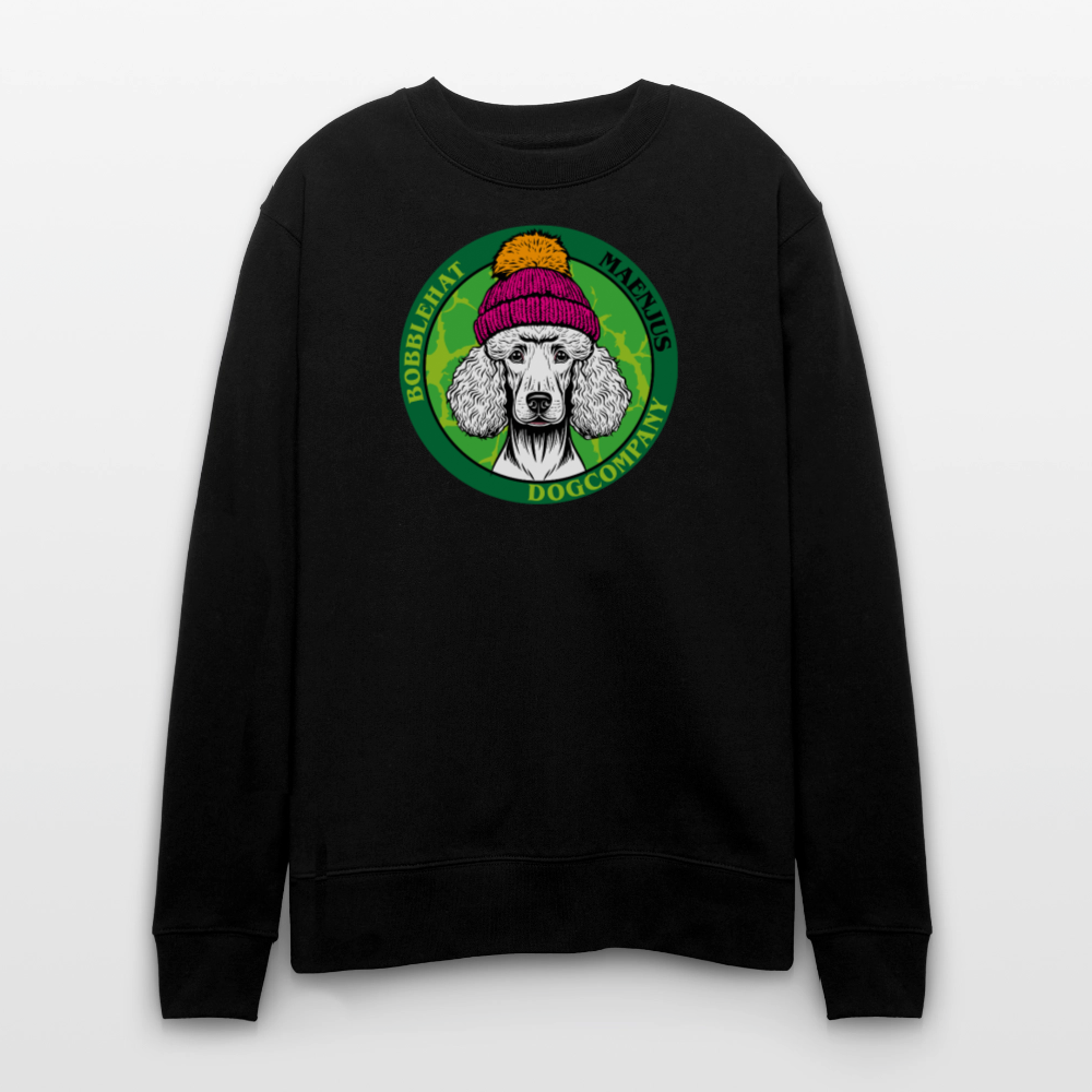 Unisex Bio-Sweatshirt mit BOBBLEHAT DOGCOMPANY PRINT - Schwarz