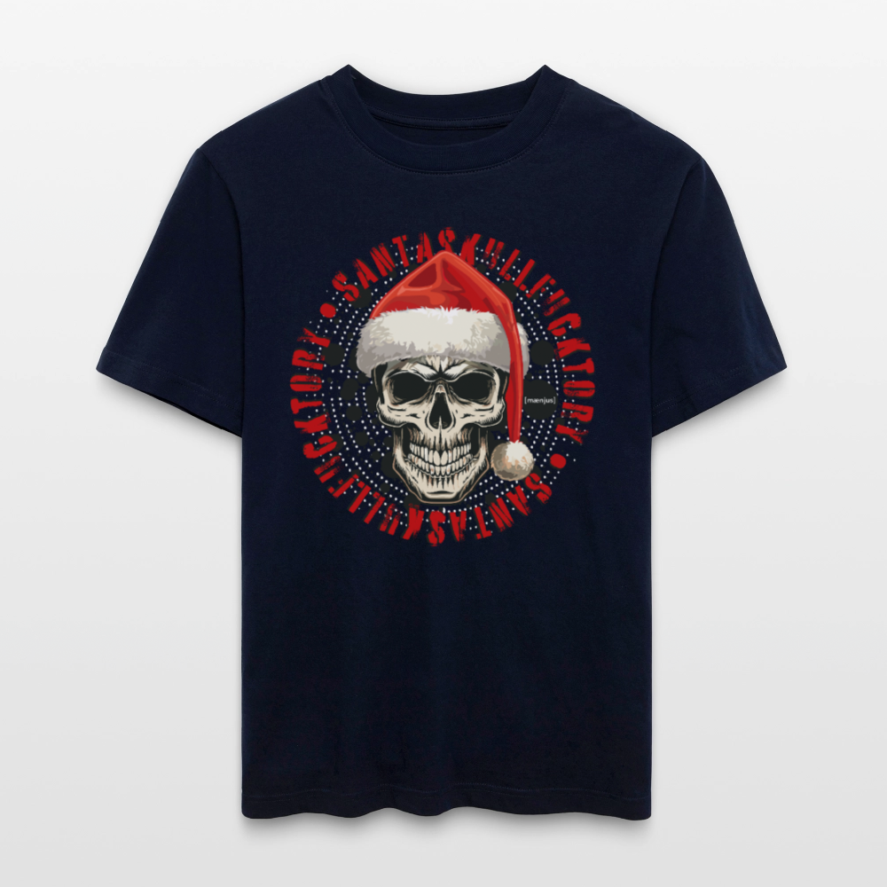 Unisex Bio-T-Shirt mit SANTASKULL FUCKTORY PRINT - Navy