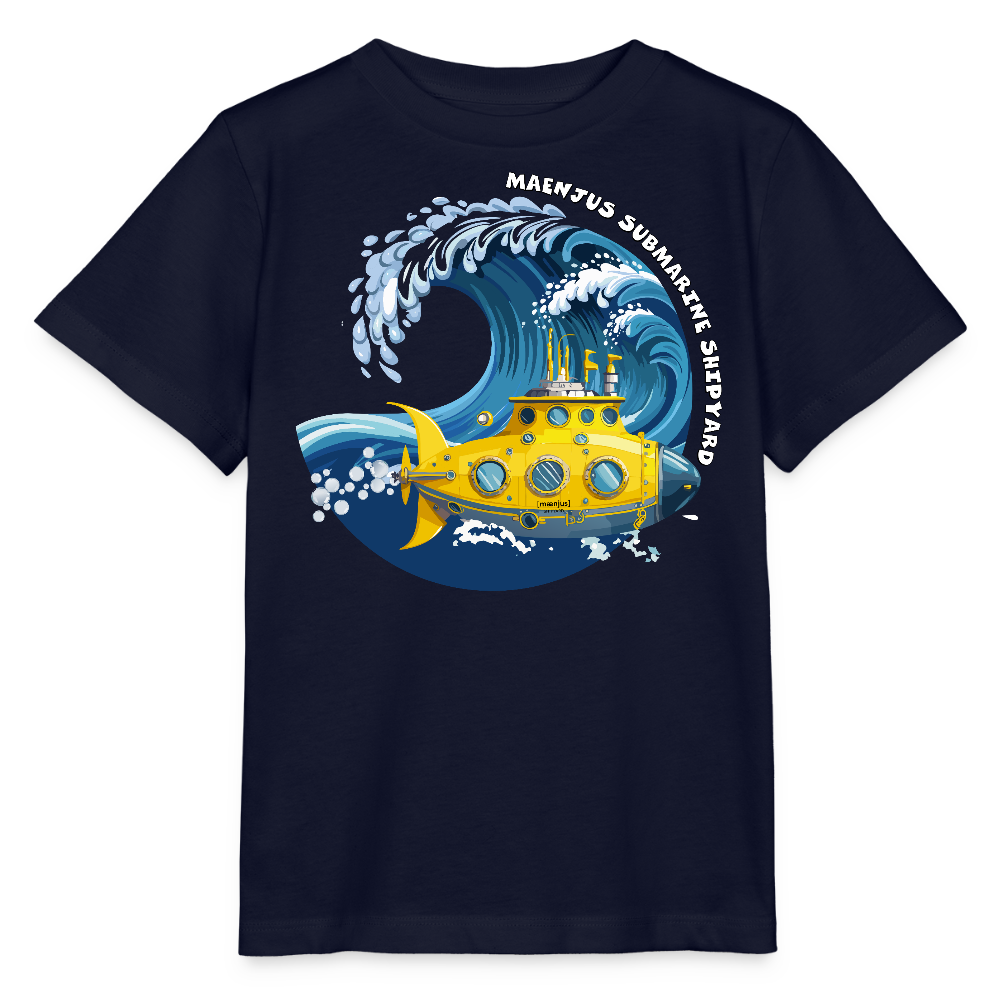 MNJS KIDS Bio T-Shirt mit SUBMARINE SHIPYARD PRINT - Navy