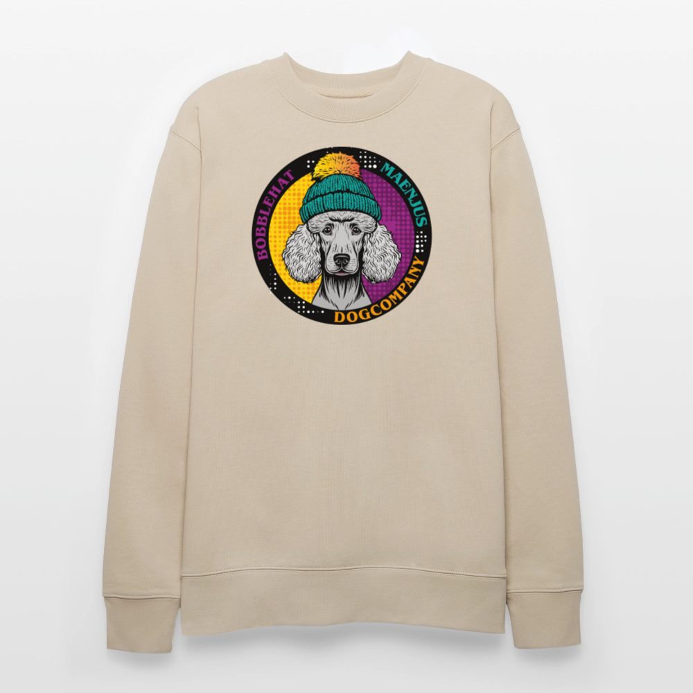 Unisex Bio-Sweatshirt mit BOBBLEHAT DOGCOMPANY PRINT - Beige