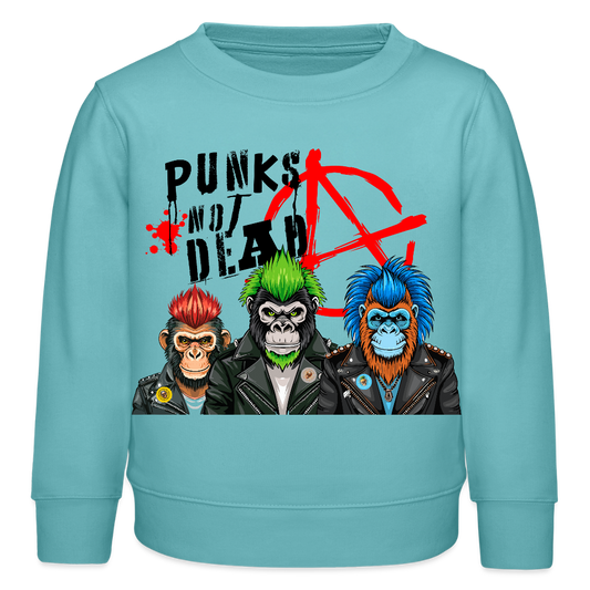 MNJS KIDS Mini Changer Bio Sweatshirt mit PUNKS NOT DEAD PRINT - Pastelltürkis
