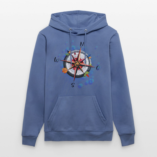 Unisex Hoodie mit WINDROSE PRINT - Blau