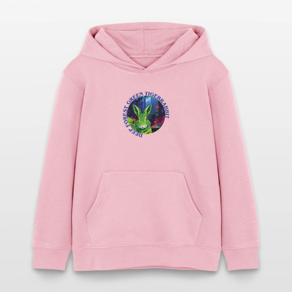 MNJS KIDS Bio-Hoodie mit DEEP FOREST GREEN TIGERRABBIT PRINT - Hellrosa