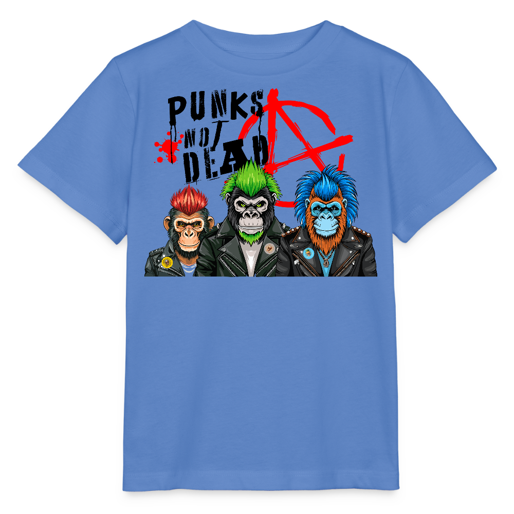 MNJS KIDS Bio T-Shirt mit PUNKS NOT DEAD PRINT - Blau