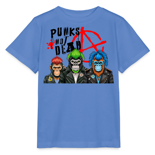 MNJS KIDS Bio T-Shirt mit PUNKS NOT DEAD PRINT - Blau