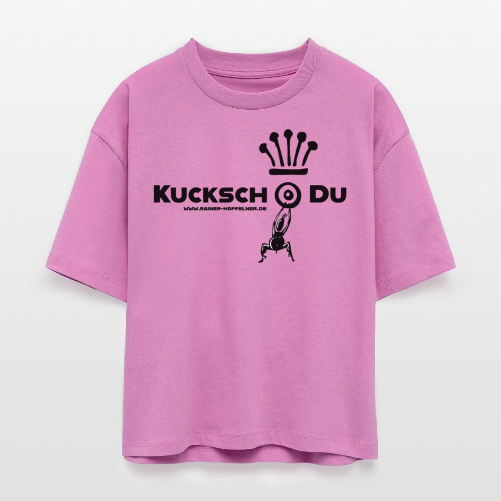 Frauen Boxy Bio-T-Shirt mit KUCKSCH DU PRINT - Pink