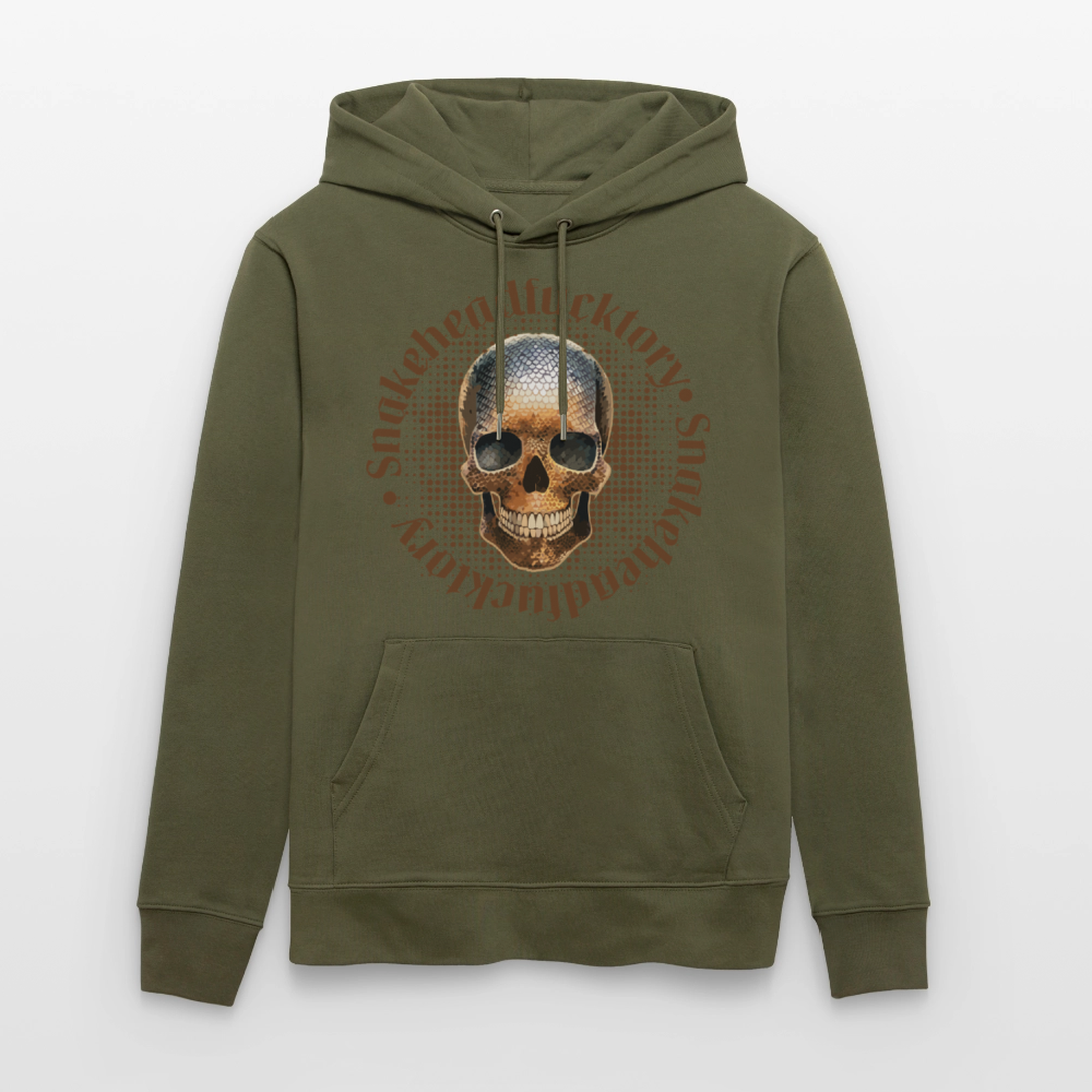 Unisex Hoodie mit SNAKEHEAD SKULL PRINT - Khaki Grün