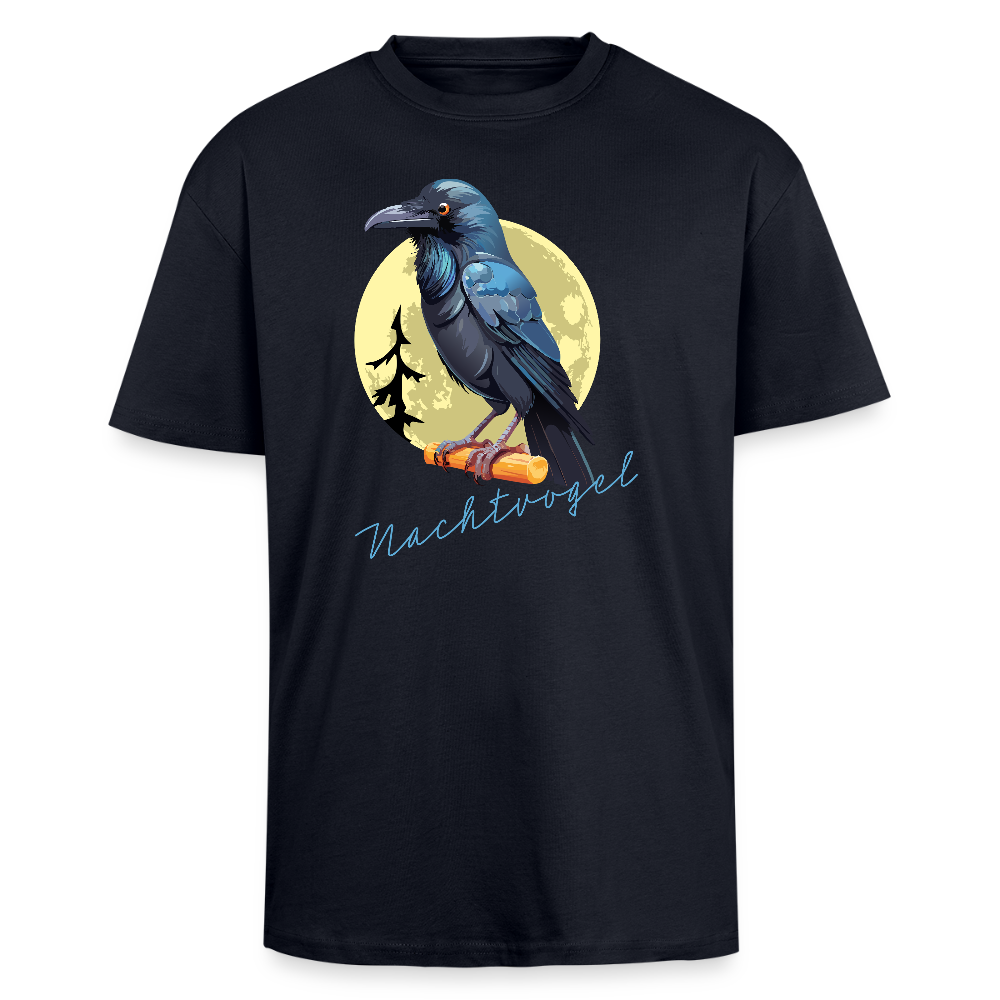 Heavy Oversize T-Shirt mit NACHTVOGEL PRINT - French Navy