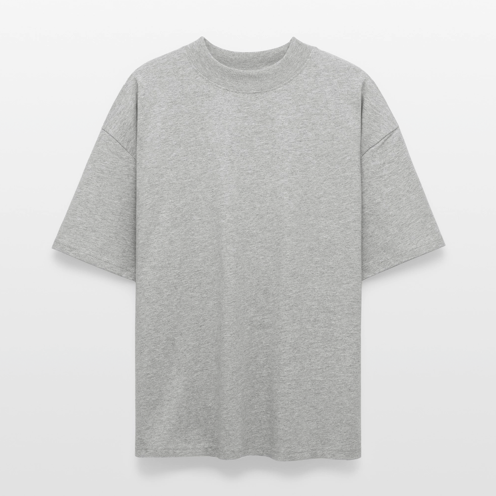 Oversized Unisex T-Shirt mit STEELPUNK PRINT Rückseite - Grau meliert