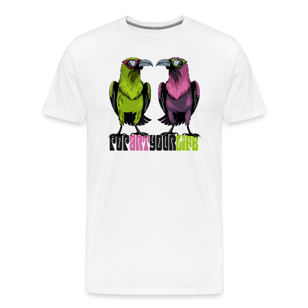 Männer Premium T-Shirt mit POPART YOUR LIFE PRINT - Weiß