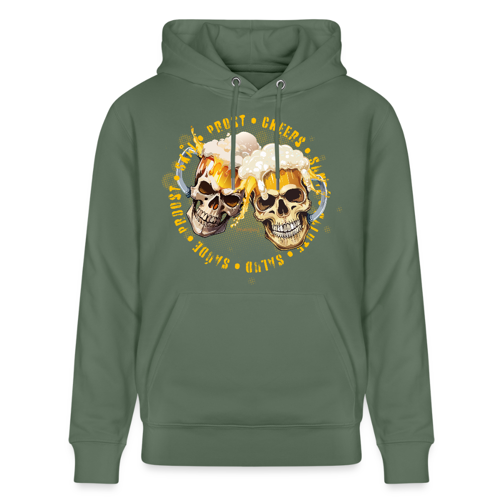 Unisex Bio-Hoodie mit OKTOBERFEST SKULL BOY PRINT - Tanngrün