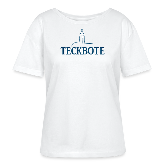 Rundhals Frauen Bio-T-Shirt mit TECKBOTE PRINT - Weiß