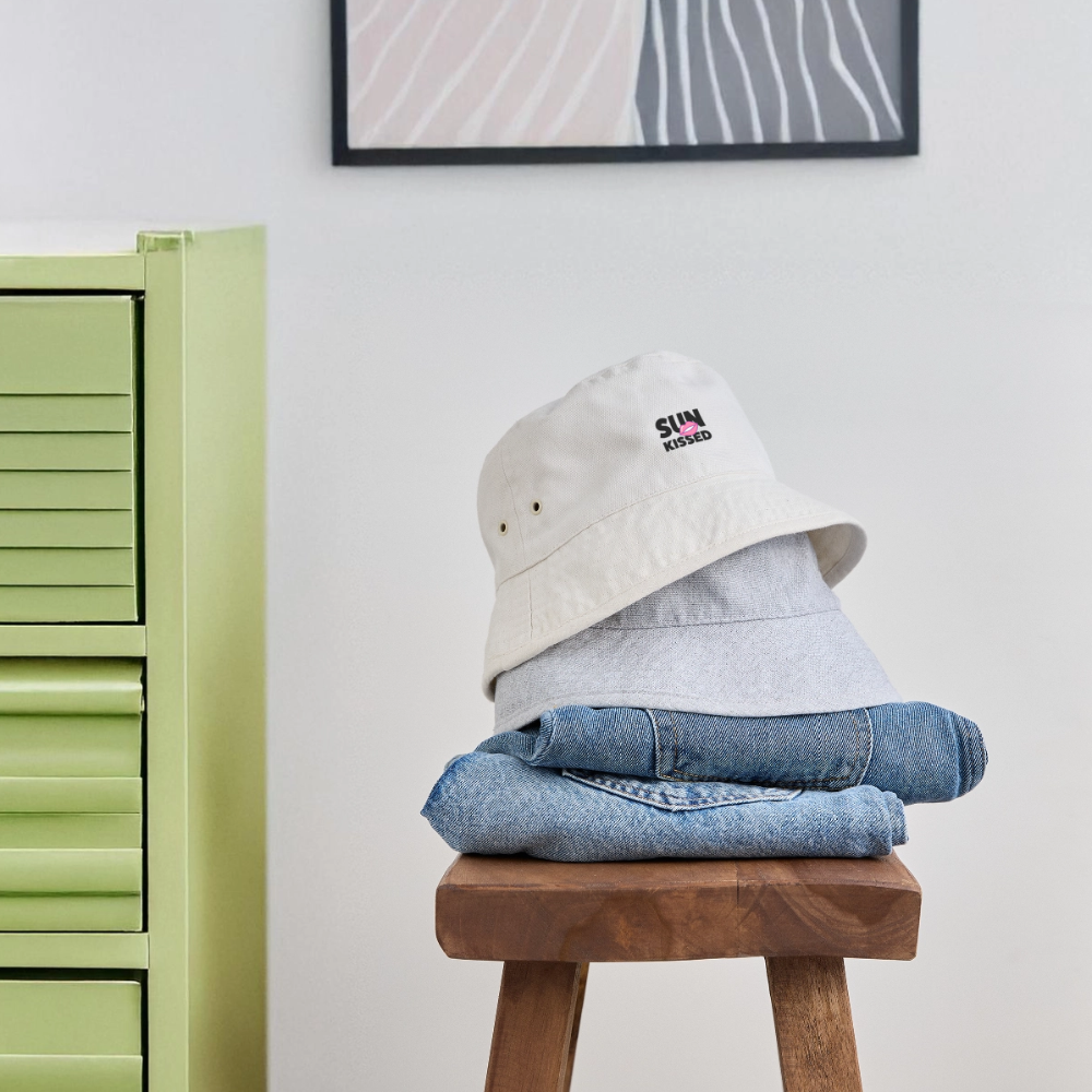 Bucket Hat mit SUN KISSED PRINT - Grau meliert