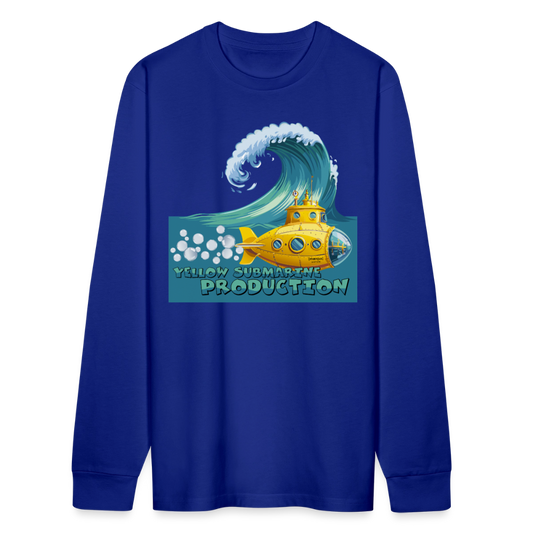Unisex Bio-Langarmshirt mit YELLOW SUBMARINE PRODUCTION PRINT - Königsblau