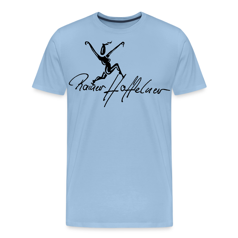 Männer Premium T-Shirt mit TUSCHEWEIBCHEN PRINT - Sky